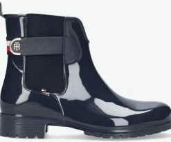 Tommy hilfiger th hardware rainboot bottes en caoutchouc en bleu