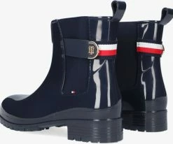 Tommy hilfiger th hardware rainboot bottes en caoutchouc en bleu -Bottes Femme Soldes 206609 3