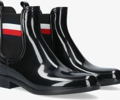 Tommy hilfiger corporate ribbon rainboot bottes en caoutchouc en noir