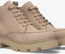 Via vai livia bond bottines à lacets en beige -Bottes Femme Soldes 207062 1