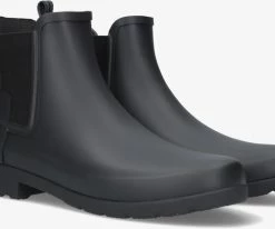 Hunter womens refined chelsea bottes en caoutchouc en noir