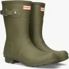 Hunter womens original short bottes en caoutchouc en vert -Bottes Femme Soldes 207108 1