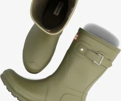 Hunter womens original short bottes en caoutchouc en vert -Bottes Femme Soldes 207108 5