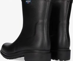 Aigle fulfeel bottes en caoutchouc en noir -Bottes Femme Soldes 207716 3