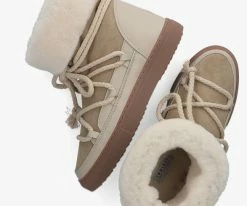 Inuikii classic high laced bottes fourrure en taupe -Bottes Femme Soldes 213827 5