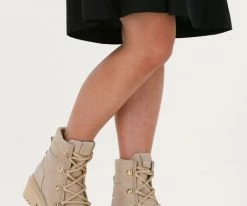 Nubikk fae prime bottines à lacets en beige -Bottes Femme Soldes 215584 8