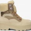 Scotch & soda aubri mid veter bottines à lacets en beige -Bottes Femme Soldes 222401 2