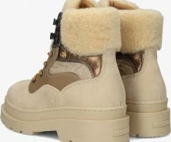 Scotch & soda aubri mid veter bottines à lacets en beige -Bottes Femme Soldes 222401 3