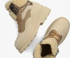 Scotch & soda aubri mid veter bottines à lacets en beige -Bottes Femme Soldes 222401 5