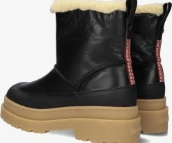 Scotch & soda aubri mid bottes fourrure en noir -Bottes Femme Soldes 222429 3