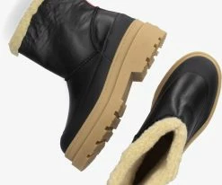 Scotch & soda aubri mid bottes fourrure en noir -Bottes Femme Soldes 222429 5