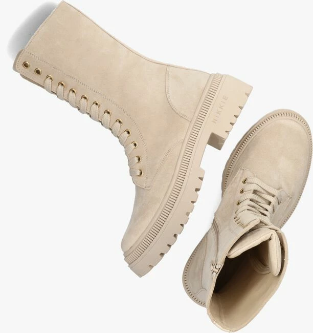 Nikkie biker boots bottines à lacets en beige 5 Nikkie biker boots bottines à lacets en beige – Image 5