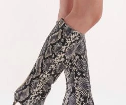 Nikkie croco high boots bottes hautes en beige 11 Nikkie croco high boots bottes hautes en beige -Bottes Femme Soldes 223573 8