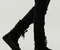 Inuikii classic high laced bottes fourrure en noir 11 Inuikii classic high laced bottes fourrure en noir -Bottes Femme Soldes 223581 8