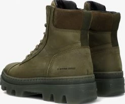 G-star raw noxer hgh nub w bottines à lacets en vert -Bottes Femme Soldes 224017 3