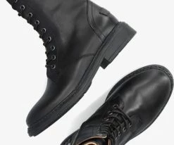 Shabbies 184020151 bottines à lacets en noir -Bottes Femme Soldes 224341 5