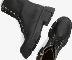 Shabbies 185020047 bottines à lacets en noir -Bottes Femme Soldes 224377 5