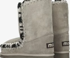 Mou eskimo overstitching bottes fourrure en gris 7 Mou eskimo overstitching bottes fourrure en gris -Bottes Femme Soldes 224733 3