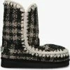 Mou eskimo 24 tartan bottes fourrure en vert -Bottes Femme Soldes 224740 2