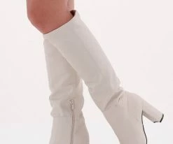 Mexx krystal bottes hautes en beige -Bottes Femme Soldes 226800 8