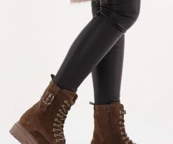 Red-rag 71524 bottines à lacets en taupe 11 Red-rag 71524 bottines à lacets en taupe -Bottes Femme Soldes 227166 8