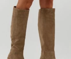 Nubikk isa bella bottes hautes en taupe -Bottes Femme Soldes 227302 8