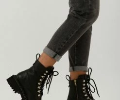 Nubikk frankie june bottines à lacets en noir -Bottes Femme Soldes 227309 8