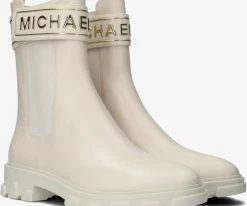 Michael kors ridley strap chelsea bottines chelsea en blanc -Bottes Femme Soldes 227360 1