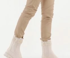 Michael kors ridley strap chelsea bottines chelsea en blanc -Bottes Femme Soldes 227360 8