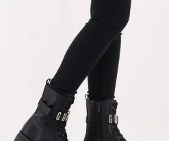 Guess madox bottines à lacets en noir 11 Guess madox bottines à lacets en noir -Bottes Femme Soldes 228589 8