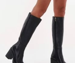 Notre-v 32290 bottes hautes en noir -Bottes Femme Soldes 229694 8