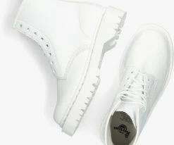 Dr martens vegan 1460 bex mono bottines à lacets en blanc 10 Dr martens vegan 1460 bex mono bottines à lacets en blanc -Bottes Femme Soldes 230099 5