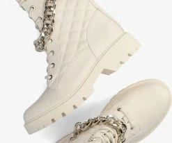 Guess riplei bottines à lacets en blanc -Bottes Femme Soldes 230807 5