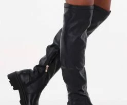 Guess ludo bottes hautes en noir -Bottes Femme Soldes 230825 8