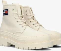 Tommy jeans tommy jeans foxing bottines à lacets en blanc -Bottes Femme Soldes 230858 1