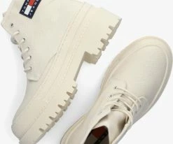 Tommy jeans tommy jeans foxing bottines à lacets en blanc -Bottes Femme Soldes 230858 5