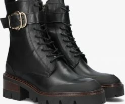 Notre-v ap1002 bottines à lacets en noir -Bottes Femme Soldes 231222 1