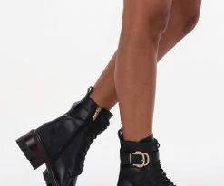 Notre-v ap1002 bottines à lacets en noir -Bottes Femme Soldes 231222 8