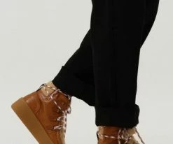 Woolrich montone bottines à lacets en camel -Bottes Femme Soldes 231847 8