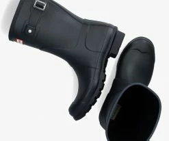 Hunter chaussure womens original short en bleu -Bottes Femme Soldes 84466 5