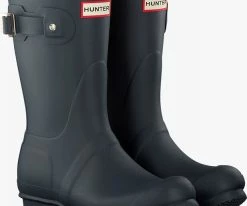 Hunter chaussure womens original short en bleu -Bottes Femme Soldes 84466 6