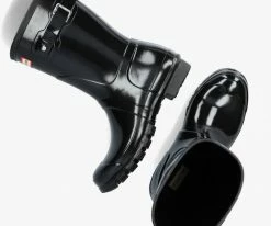 Hunter chaussure womens original short en noir -Bottes Femme Soldes 84467 5