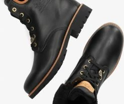 Panama jack panama 03 igloo travelling bottines à lacets en noir -Bottes Femme Soldes 90885 5