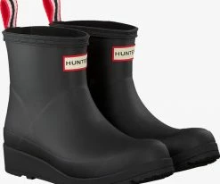 Hunter play boot short bottes en caoutchouc en noir -Bottes Femme Soldes 97146 6